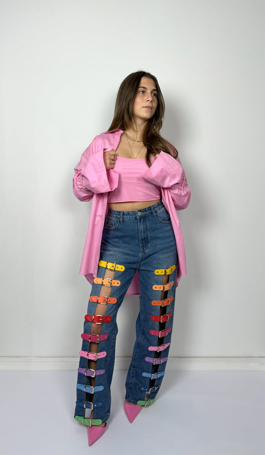 BUCKLE JEANS RAINBOW WIDE LEG