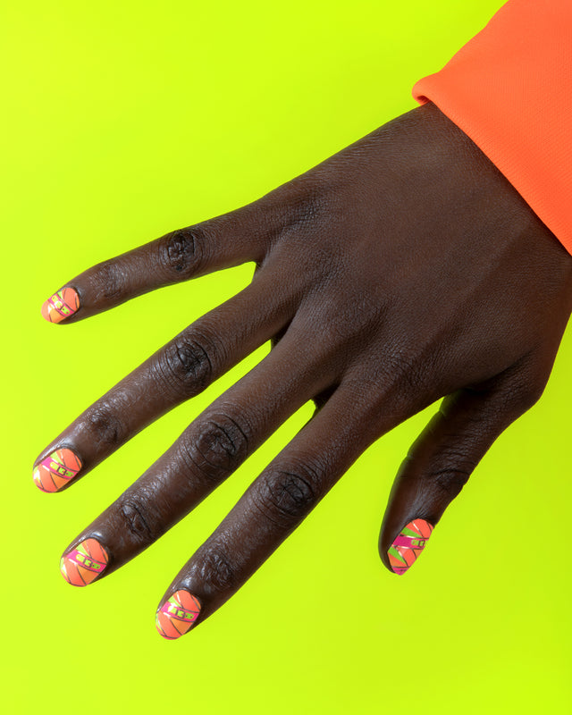 Image tagged with neon orange neon nails lv on Tumblr